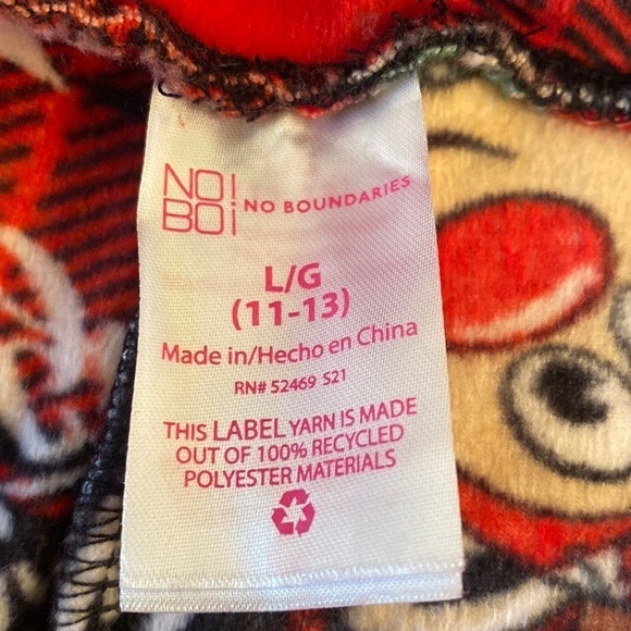 NOBO girls Christmas holiday plaid velvet fleece PJ pants size Large 11-13 - Picture 4 of 6
